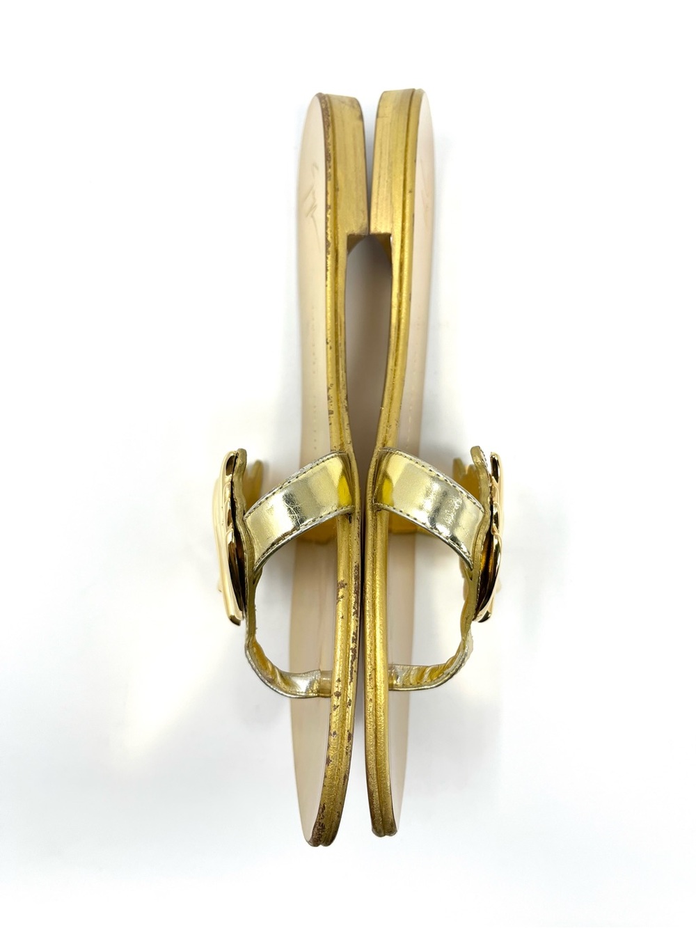 Giuseppe Zanotti Gold Cruel Summer Wing Flat Leather Thong Sandals 36.5 6.5 - Picture 3 of 8